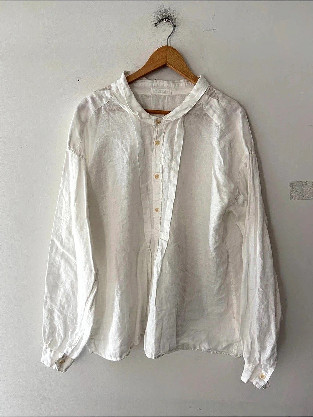 CP Shades White Linen Long Sleeve Women's Top Shirt Size XL